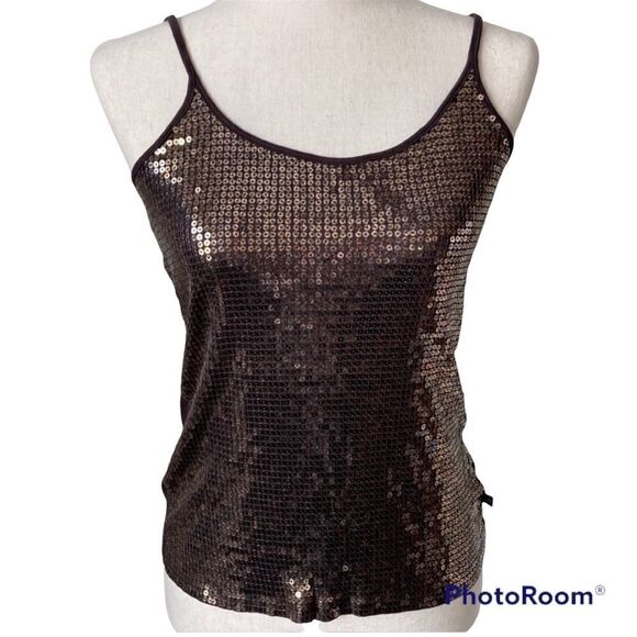 MICHAEL KORS Bronze Sequin Tank Top S EUC - Picture 1 of 7